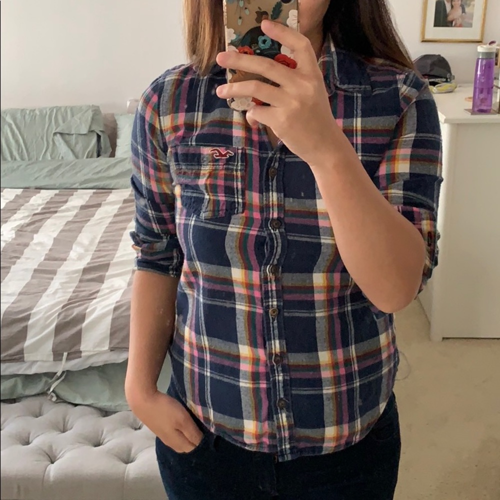 Multi- colored Hollister Flannel Shirt